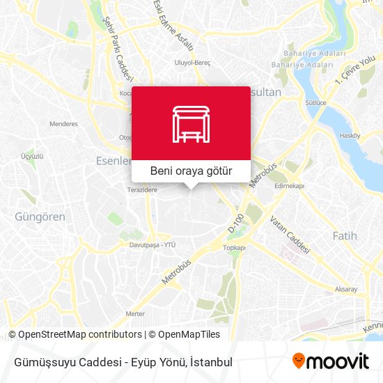 Gümüşsuyu Caddesi - Eyüp Yönü harita