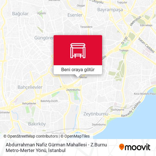Abdurrahman Nafiz Gürman Mahallesi - Z.Burnu Metro-Merter Yönü harita