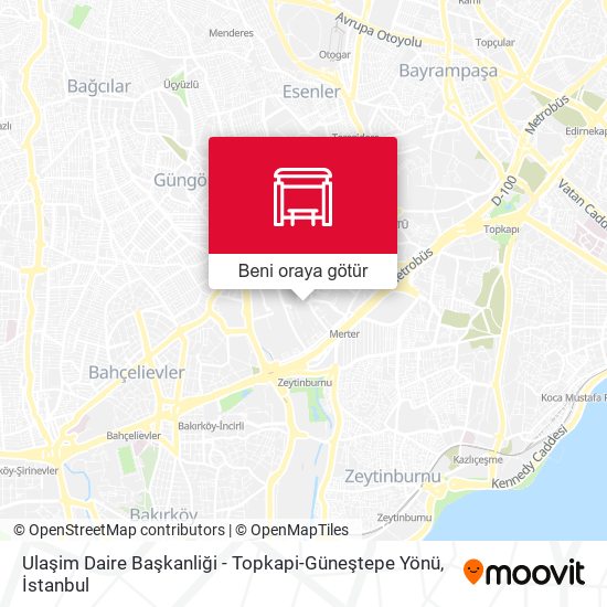 Ulaşim Daire Başkanliği - Topkapi-Güneştepe Yönü harita