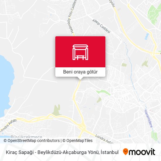Kiraç Sapaği - Beylikdüzü-Akçaburga Yönü harita