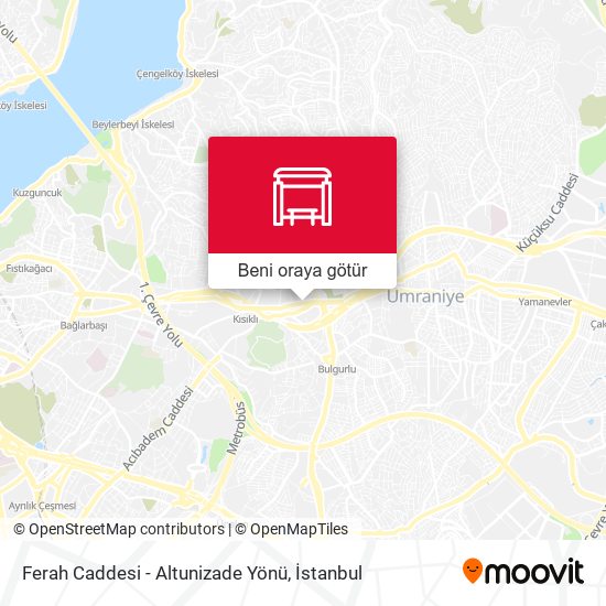 Ferah Caddesi - Altunizade Yönü harita