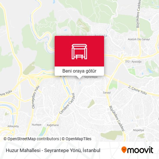 Huzur Mahallesi - Seyrantepe Yönü harita