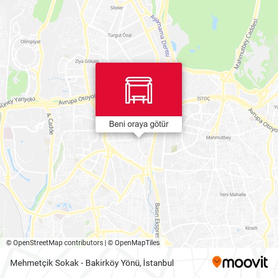 Mehmetçik Sokak - Bakirköy Yönü harita