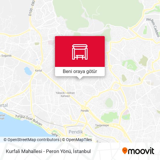 Kurfali Mahallesi - Peron Yönü harita