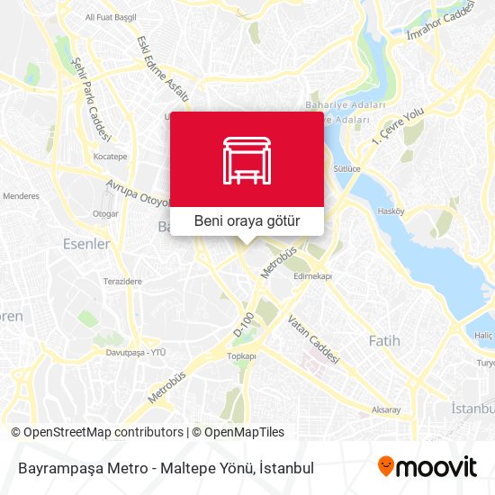 Bayrampaşa Metro - Maltepe Yönü harita