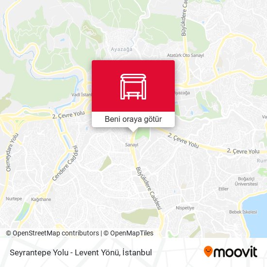 Seyrantepe Yolu - Levent Yönü harita