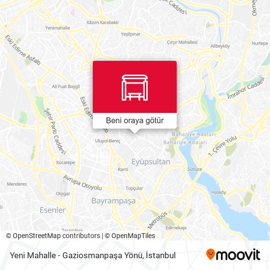Yeni Mahalle - Gaziosmanpaşa Yönü harita
