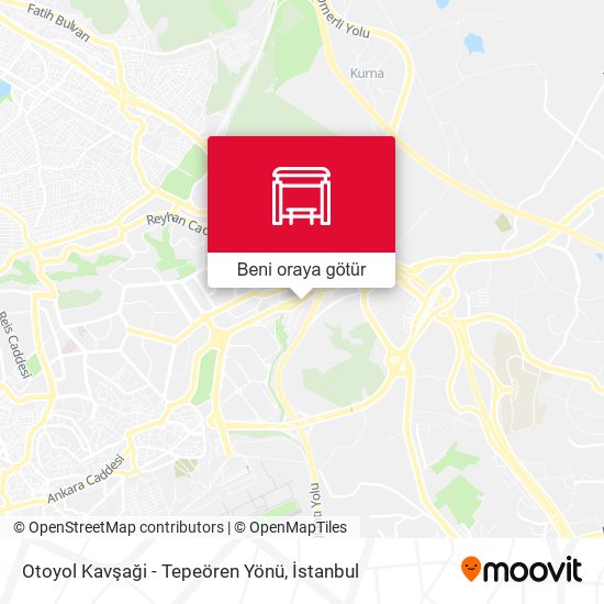 Otoyol Kavşaği - Tepeören Yönü harita