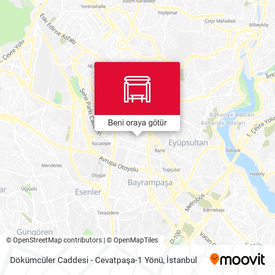 Dökümcüler Caddesi - Cevatpaşa-1 Yönü harita