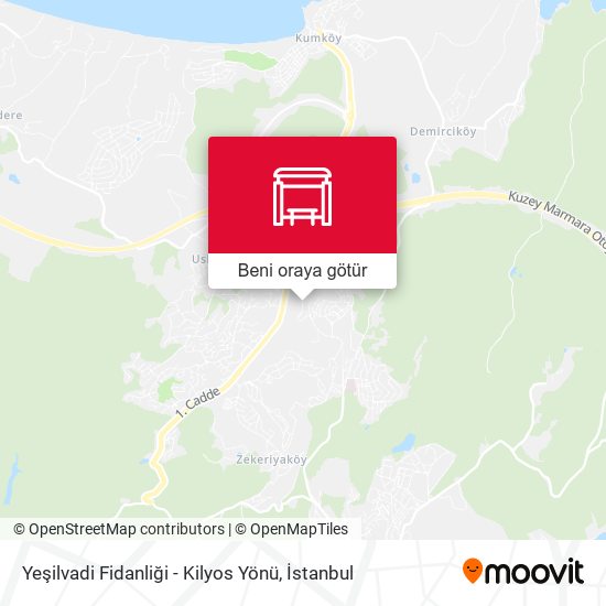 Yeşilvadi Fidanliği - Kilyos Yönü harita