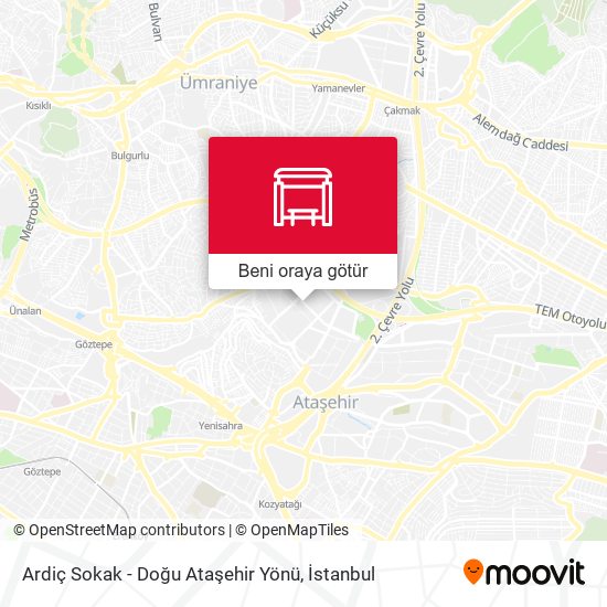 Ardiç Sokak - Doğu Ataşehir Yönü harita