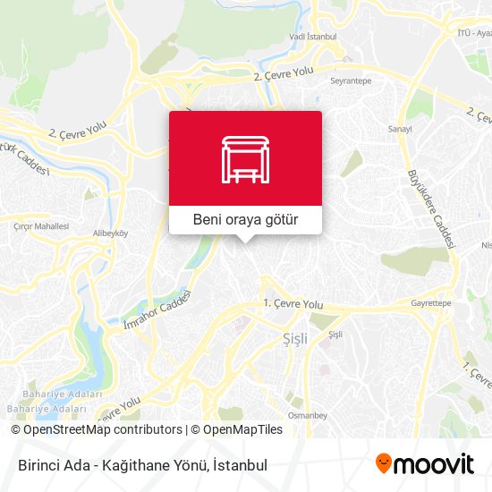 Birinci Ada - Kağithane Yönü harita