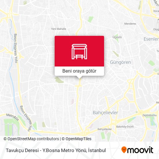 Tavukçu Deresi - Y.Bosna Metro Yönü harita