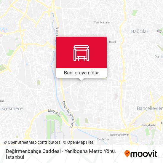 Değirmenbahçe Caddesi - Yenibosna Metro Yönü harita