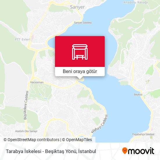 Tarabya İskelesi - Beşiktaş Yönü harita
