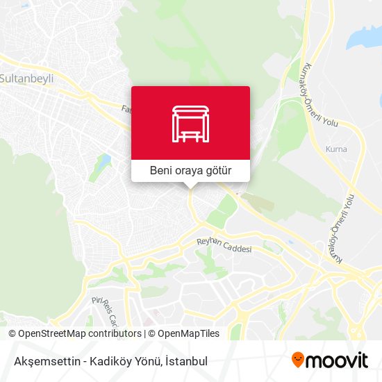 Akşemsettin - Kadiköy Yönü harita