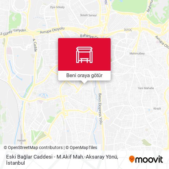 Eski Bağlar Caddesi - M.Akif Mah.-Aksaray Yönü harita
