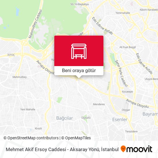 Mehmet Akif Ersoy Caddesi - Aksaray Yönü harita