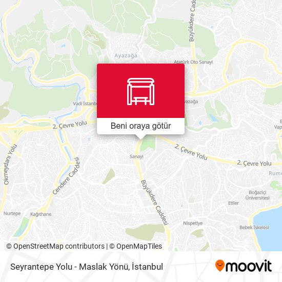 Seyrantepe Yolu - Maslak Yönü harita