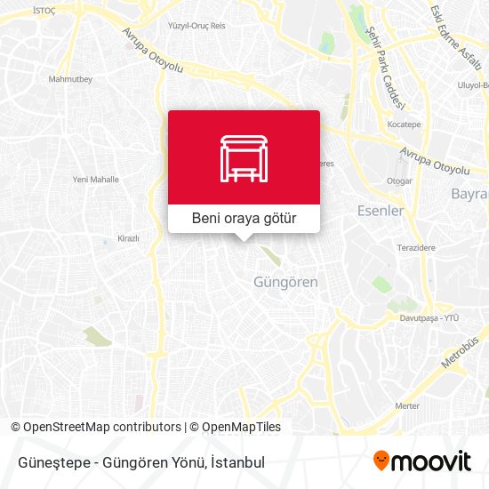 Güneştepe - Güngören Yönü harita