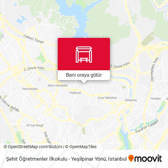 Şehit Öğretmenler İlkokulu - Yeşilpinar Yönü harita