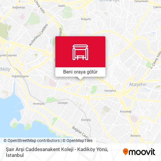 Şair Arşi Caddesanakent Koleji - Kadiköy Yönü harita