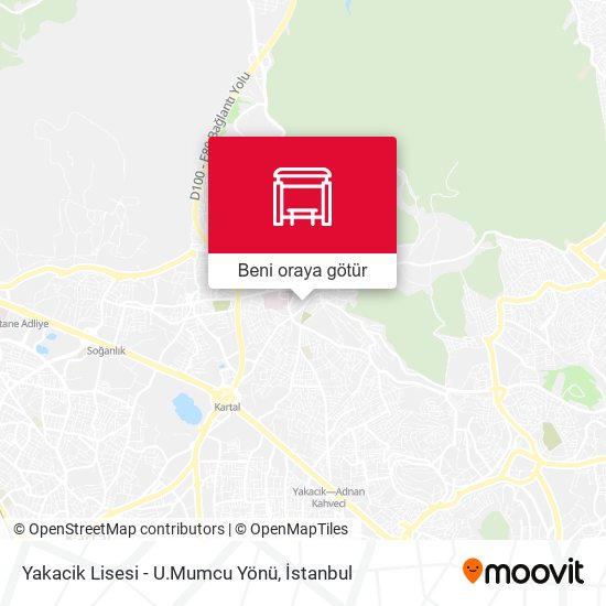 Yakacik Lisesi - U.Mumcu Yönü harita