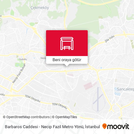 Barbaros Caddesi - Necip Fazil Metro Yönü harita