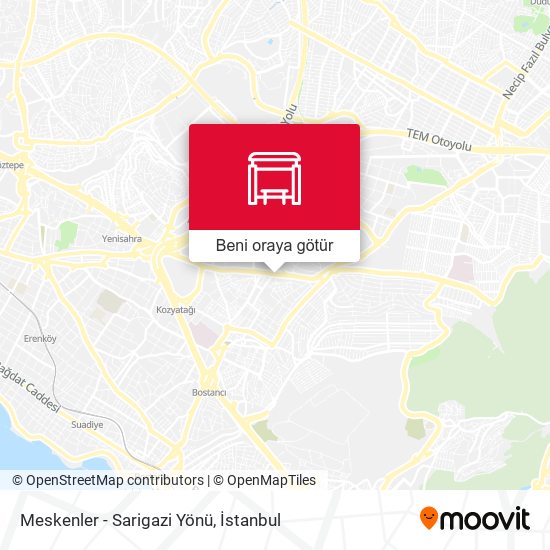 Meskenler - Sarigazi Yönü harita