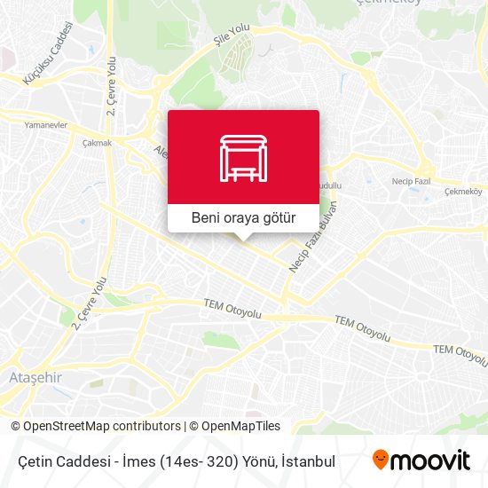 Çetin Caddesi - İmes (14es- 320) Yönü harita