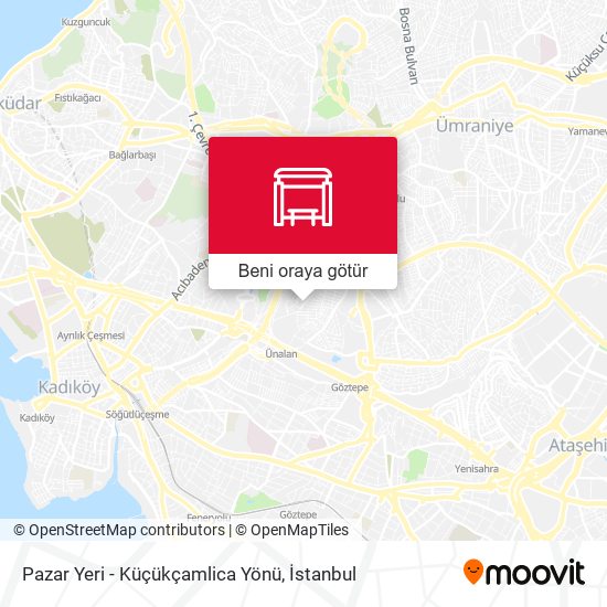 Pazar Yeri - Küçükçamlica Yönü harita