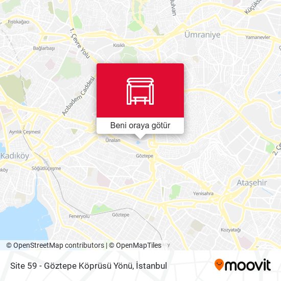 Site 59 - Göztepe Köprüsü Yönü harita