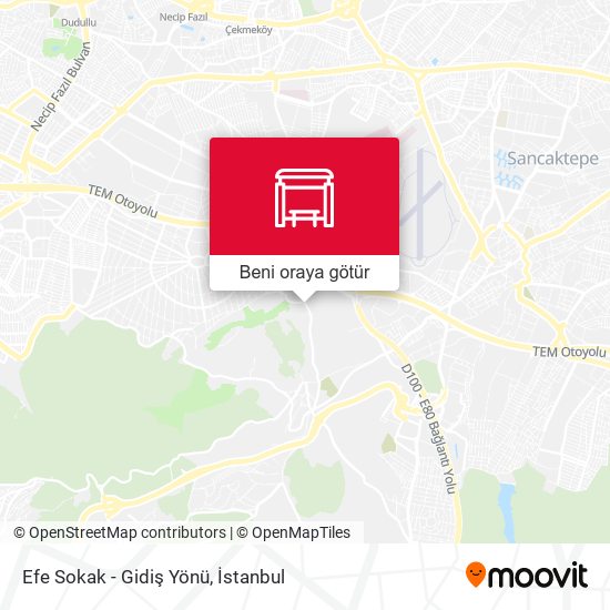 Efe Sokak - Gidiş Yönü harita