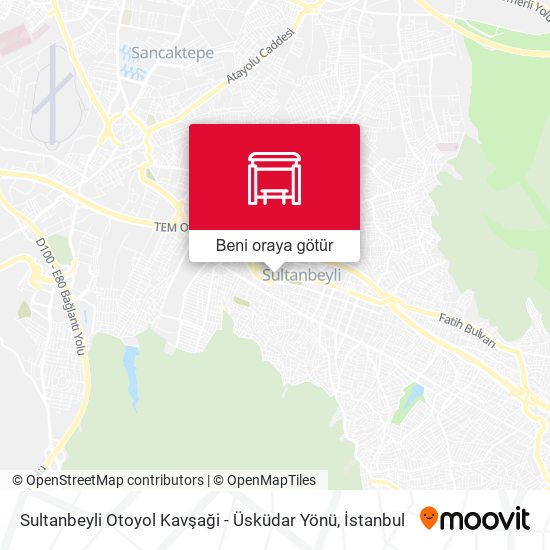 Sultanbeyli Otoyol Kavşaği - Üsküdar Yönü harita