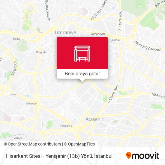 Hisarkent Sitesi - Yenişehir (13b) Yönü harita