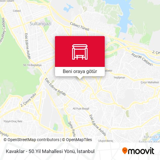 Kavaklar - 50.Yil Mahallesi Yönü harita