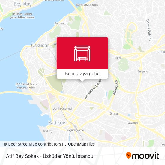 Atif Bey Sokak - Üsküdar Yönü harita