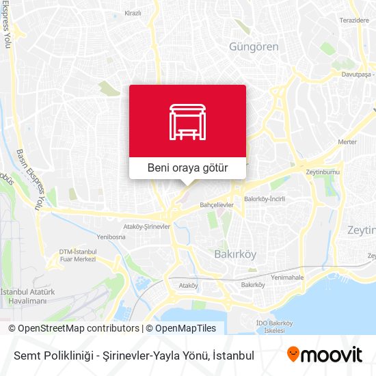 Semt Polikliniği - Şirinevler-Yayla Yönü harita