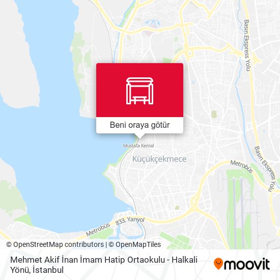 Mehmet Akif İnan İmam Hatip Ortaokulu - Halkali Yönü harita