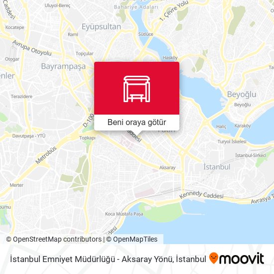 İstanbul Emniyet Müdürlüğü - Aksaray Yönü harita