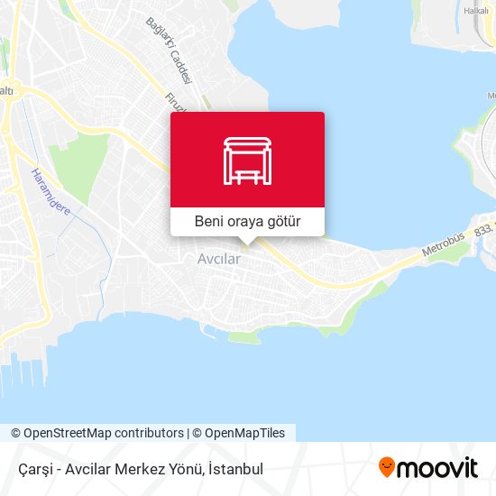 Çarşi - Avcilar Merkez Yönü harita