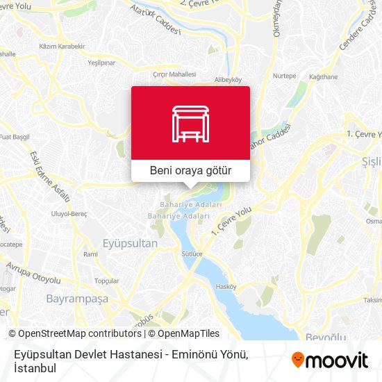 Eyüpsultan Devlet Hastanesi - Eminönü Yönü harita