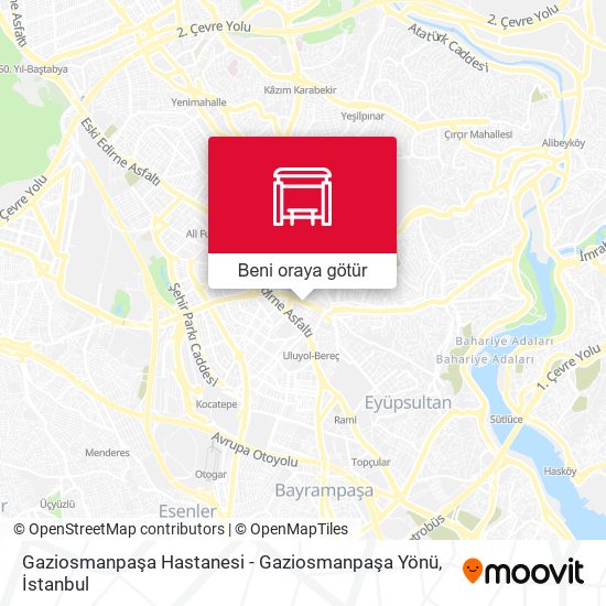 Gaziosmanpaşa Hastanesi - Gaziosmanpaşa Yönü harita