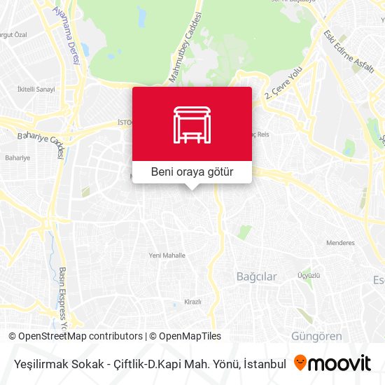Yeşilirmak Sokak - Çiftlik-D.Kapi Mah. Yönü harita