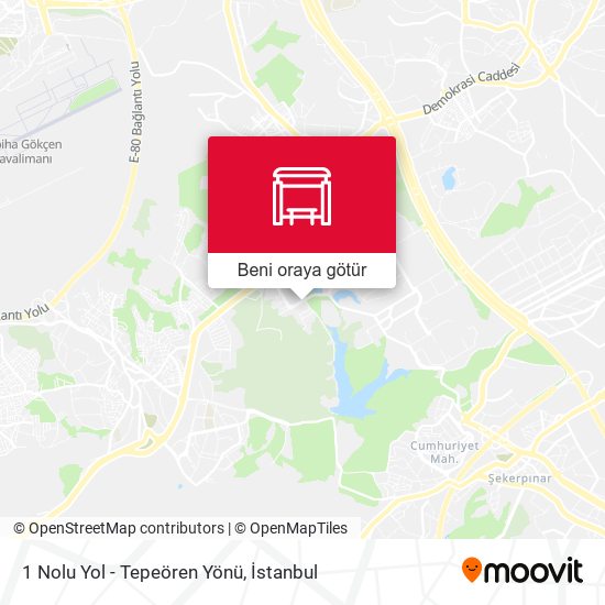 1 Nolu Yol - Tepeören Yönü harita
