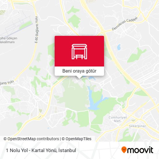 1 Nolu Yol - Kartal Yönü harita