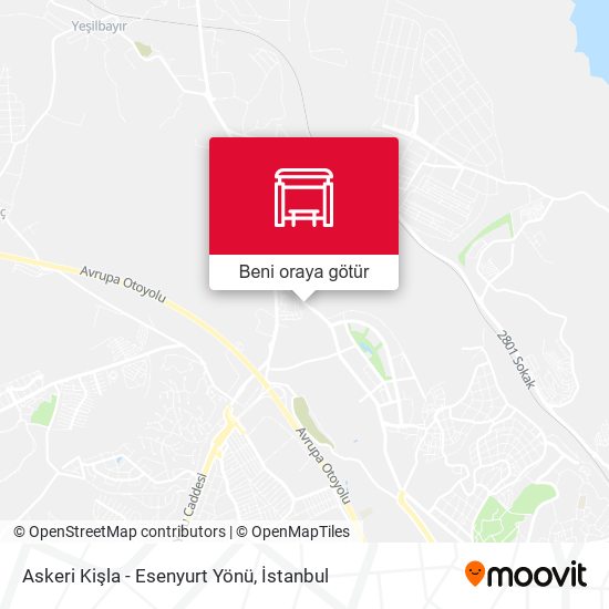 Askeri Kişla - Esenyurt Yönü harita