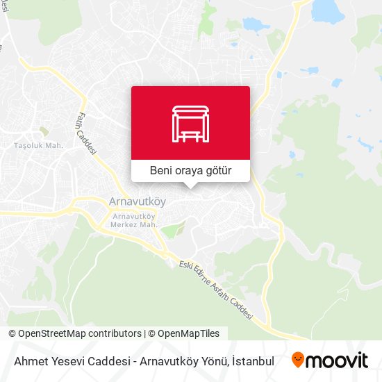 Ahmet Yesevi Caddesi - Arnavutköy Yönü harita