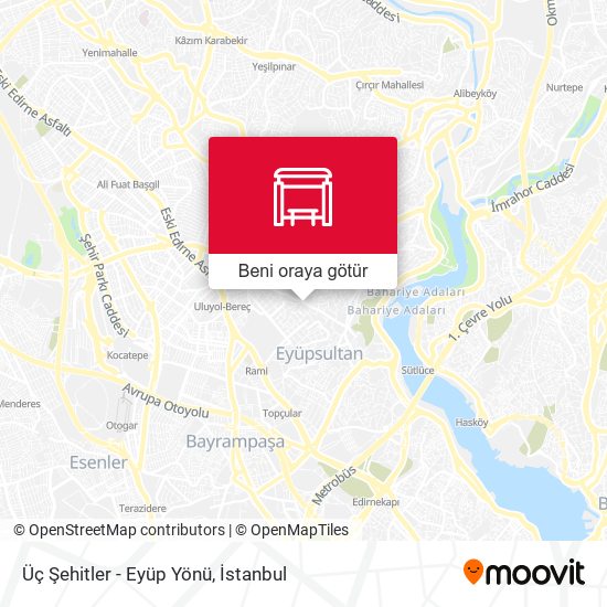 Üç Şehitler - Eyüp Yönü harita