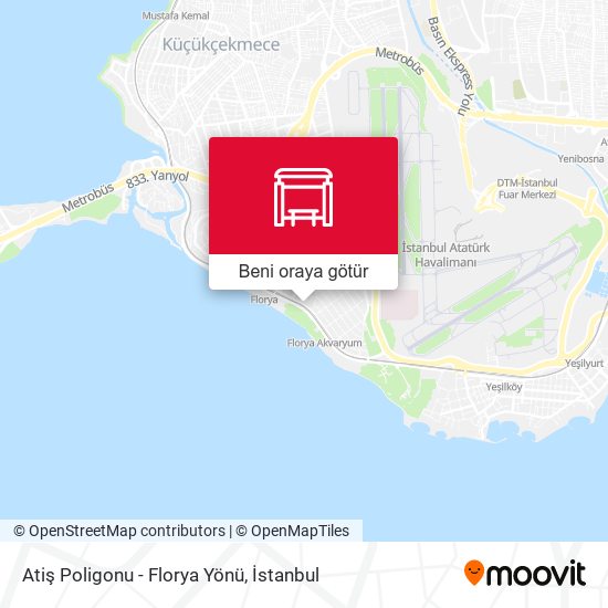 Atiş Poligonu - Florya Yönü harita